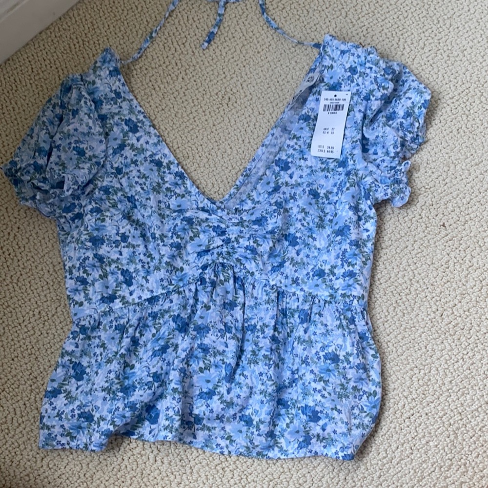 NWT hollister puff sleeve shirt blouse xs